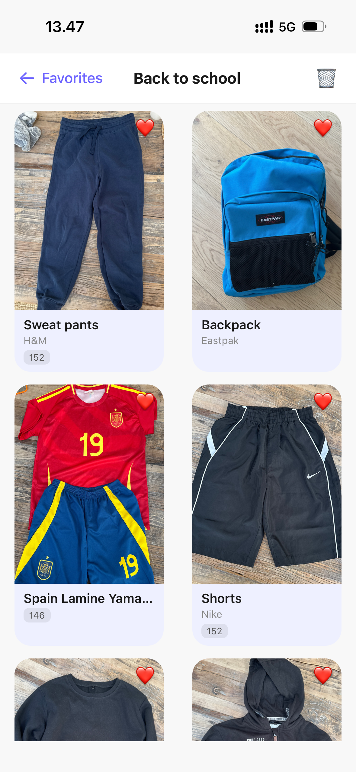 KidCloset back to school collection — sweatpants, Eastpak backpack, football kit and Nike shorts